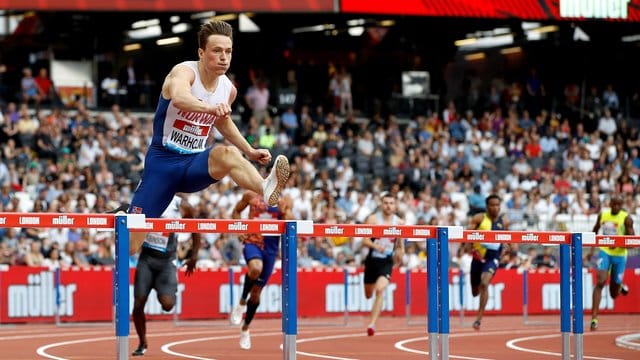 Karsten Warholm stellte über 400 Meter Hürden einen Europarekord auf. Karsten Warholm stellte über 400 Meter Hürden einen Europarekord auf.