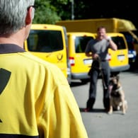 Hundetraining für Postboten: Ein Experte erklärt Mitarbeitern der Deutschen Post, wie sie richtig mit Hunden umgehen. (Archivbild)