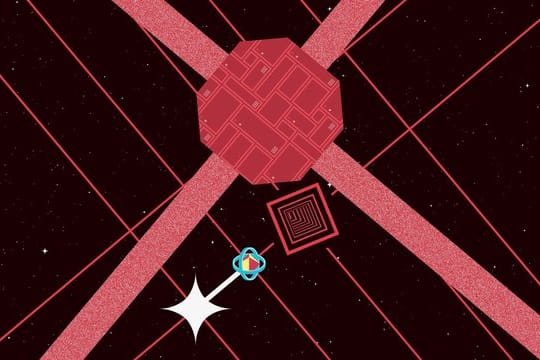 Screenshot aus Jumpgrid: Bloß nirgendwo reinfliegen, sonst knallt's und das Level beginnt von vorn.