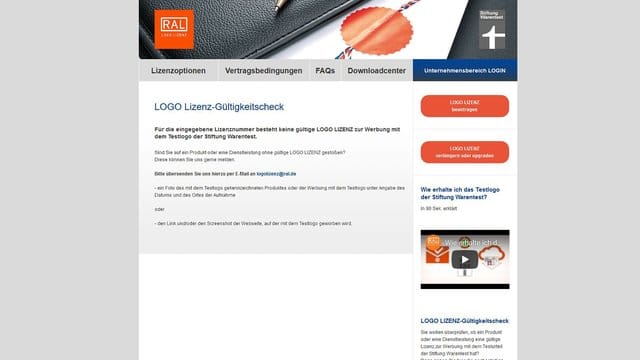 Hier stimmt was nicht: Offenbar war das Testurteil-Siegel gefälscht oder wurde unrechtmäßig genutzt. Hier stimmt was nicht: Offenbar war das Testurteil-Siegel gefälscht oder wurde unrechtmäßig genutzt.