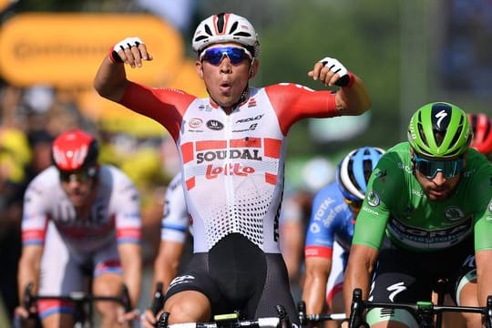 Caleb Ewan feiert seinen zweiten Etappensieg bei der 106.