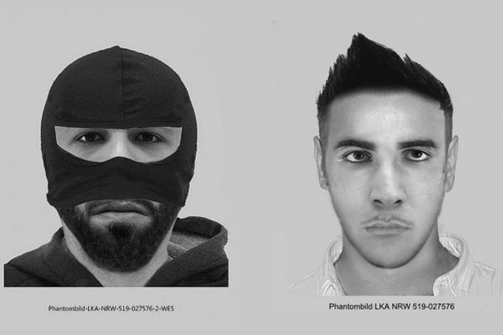 Phantombilder zweier Verdächtiger im Fall einer Gruppenvergewaltigung in Kreuztal