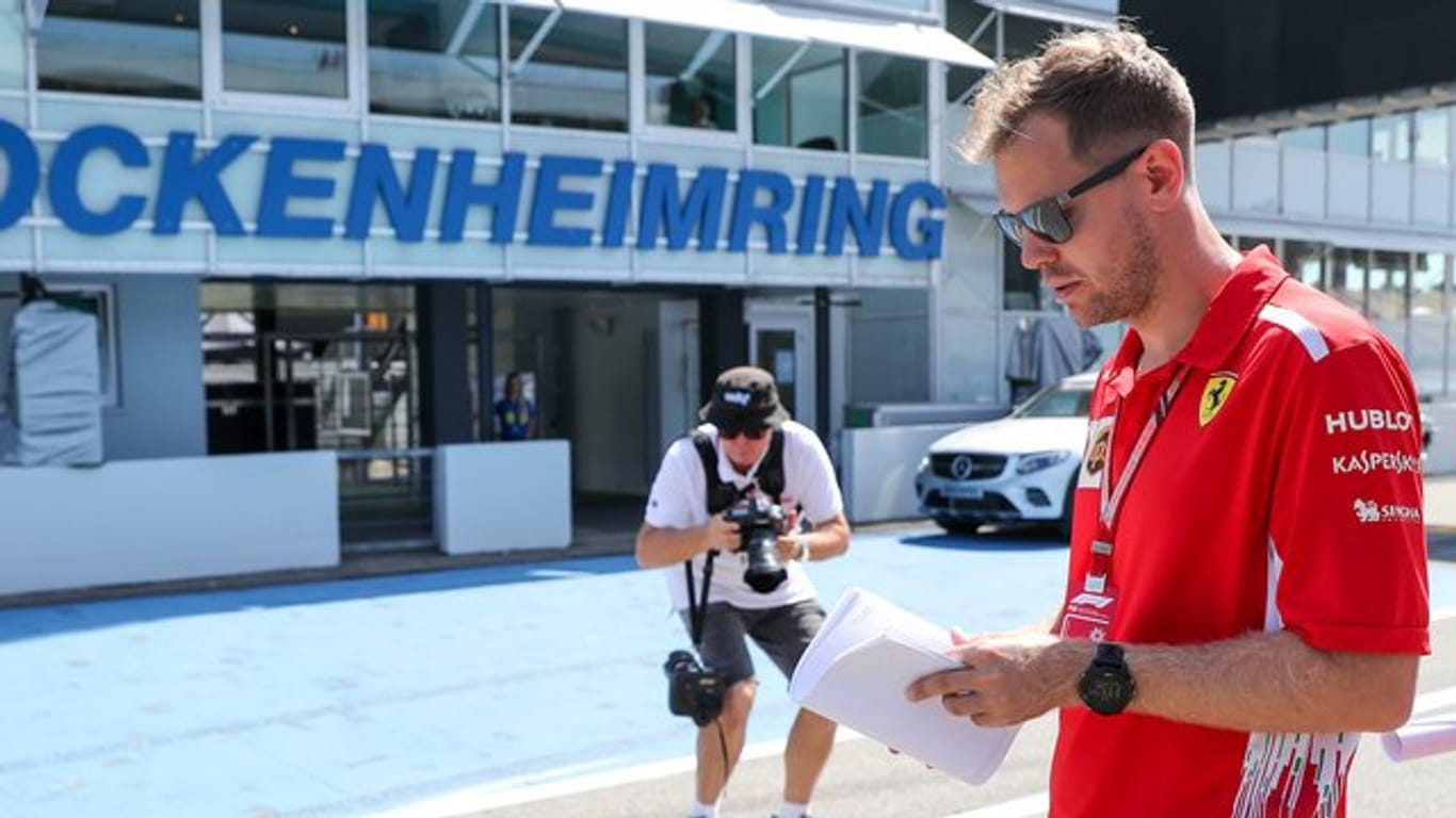 Sebastian Vettel beim 2018er-Gastspiel der Formel 1auf dem Hockenheimring.