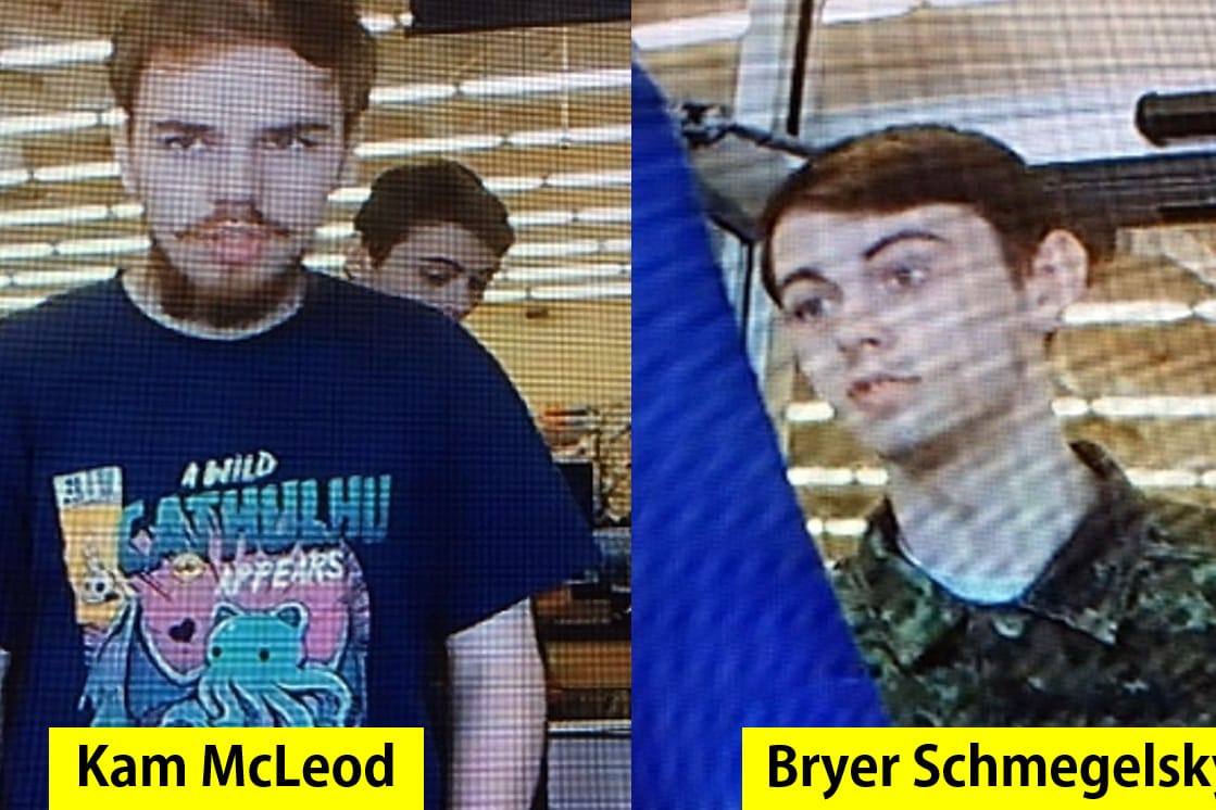 Fahndung in Kanada: Die Polizei sucht den 19-jährigen Kam McLeod (l.) und den 18-jährigen Bryer Schmegelsky.