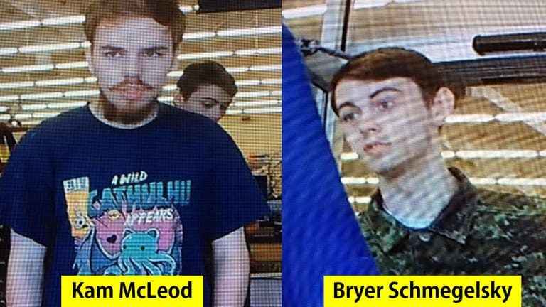 Fahndung in Kanada: Die Polizei sucht den 19-jährigen Kam McLeod (l.) und den 18-jährigen Bryer Schmegelsky.