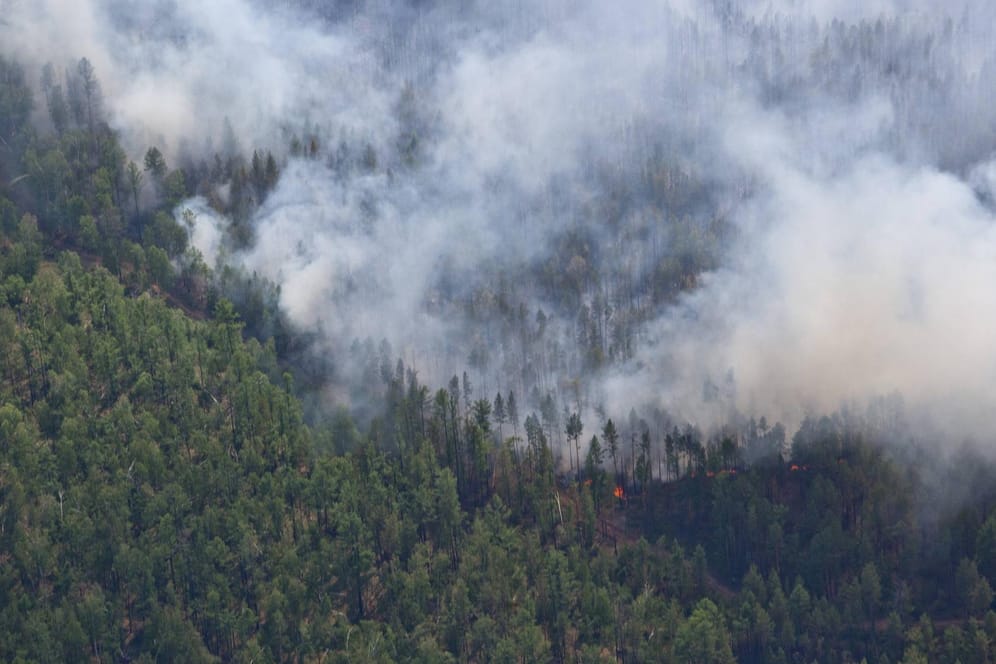 Waldbrände in Sibirien: Die russische Feuerwehr bekämpft nur noch Brände, die Dörfer und Städte direkt bedrohen.