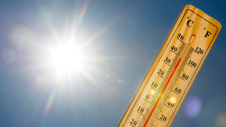 Ein Thermometer in der Hitze