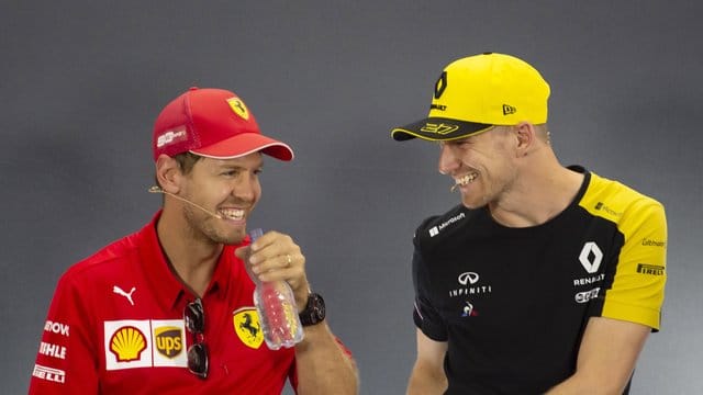 Gut gelaunt in Hockenheim: Nico Hülkenberg (r) und Sebastian Vettel.