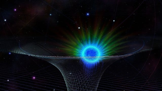Die Visualisierung des Sterns S0-2 zeigt, wie er sich an einem supermassiven Schwarzen Loch im galaktischen Zentrum vorbei bewegt. Die Visualisierung des Sterns S0-2 zeigt, wie er sich an einem supermassiven Schwarzen Loch im galaktischen Zentrum vorbei bewegt.