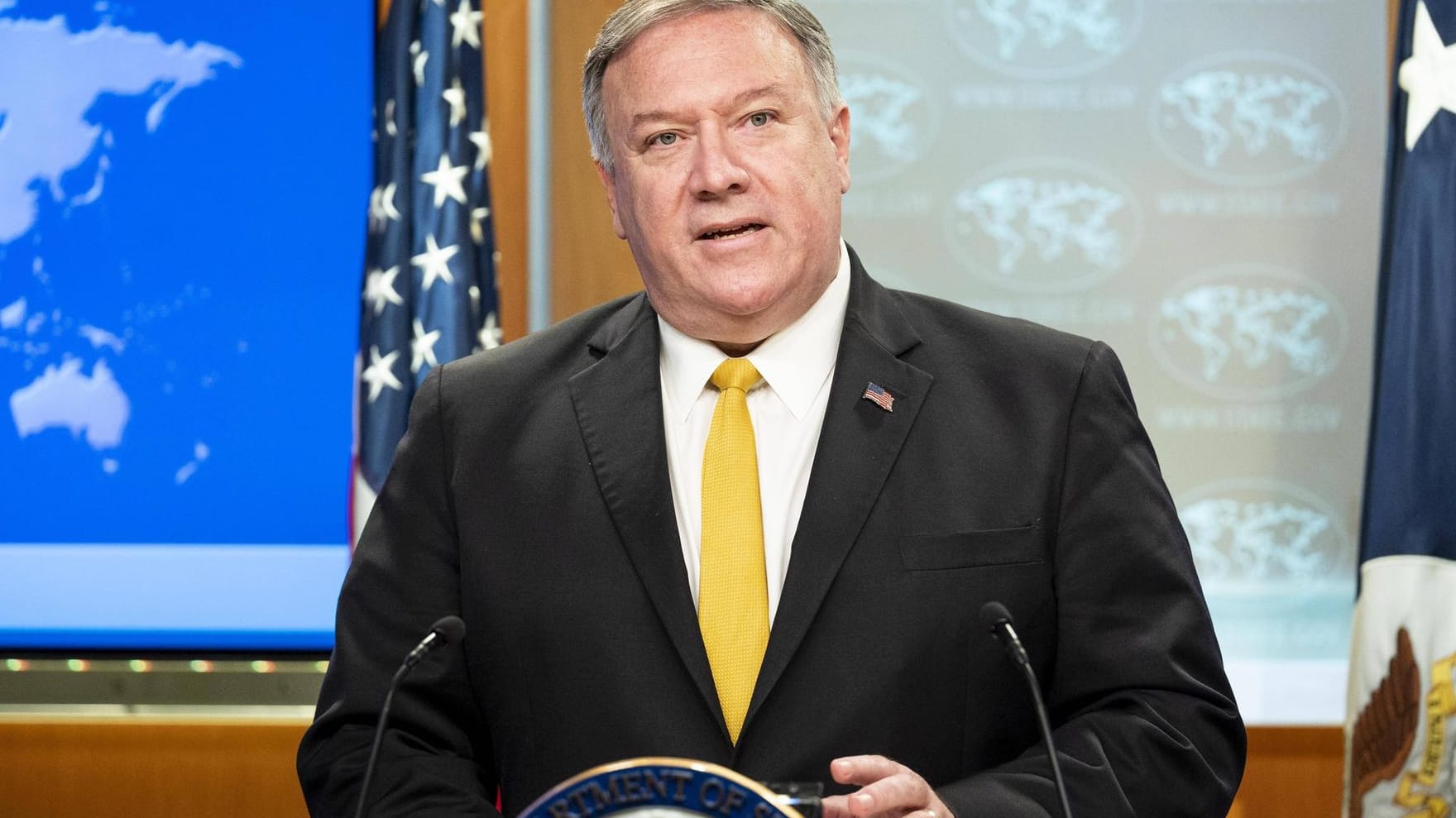 US-Außenminister Mike Pompeo in Washington: Er würde gerne nach Teheran reisen und dem iranischen Volk die US-Politik erläutern. Irans Regierung habe den Menschen geschadet.