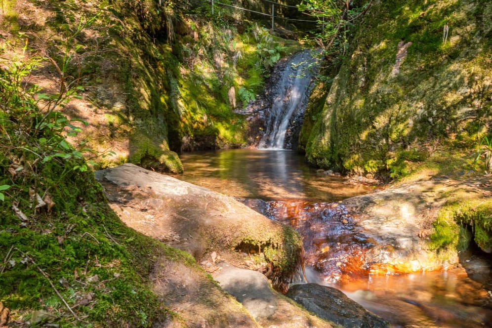 Edelfrauengrab-Wasserfälle im nördlichen Schwarzwald: Die Gebirgsregion ist beliebt bei Wanderern.