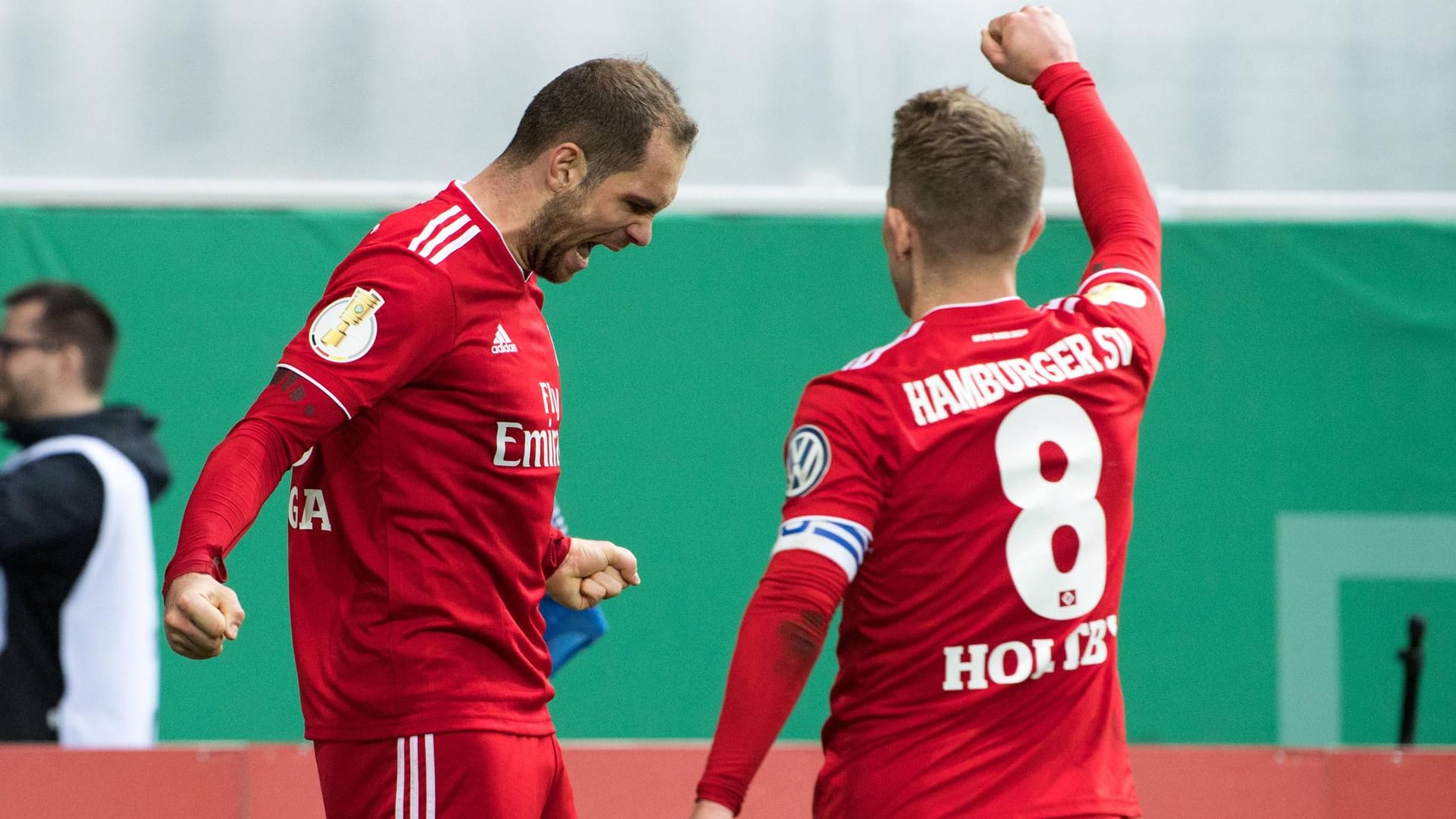 Nicht mehr beim HSV: Pierre-Michel Lasogga (l.) und Lewis Holtby.