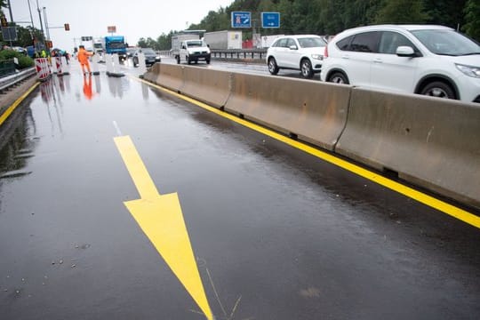 Die neu eröffnete dritte Spur auf der chronisch überlasteten Autobahn 8 am Walserberg im Bezirk Salzburg.