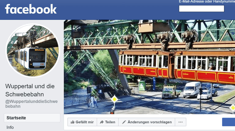 Ist bei Facebook einer der beliebtesten Seiten zur Schwebebahn: Die Fan-Seite "Wuppertal und die Schwebebahn"