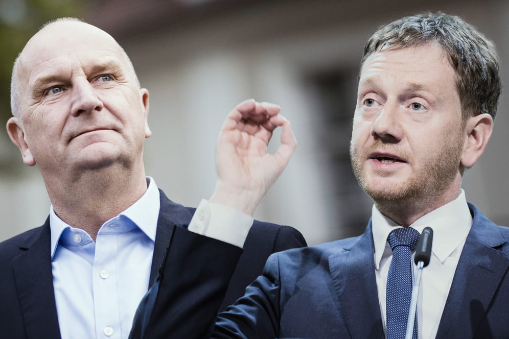 Dietmar Woidke (l.) und Michael Kretschmer: Die amtierenden Ministerpräsidenten von Brandenburg und Sachsen wollen ihre Chefposten verteidigen.