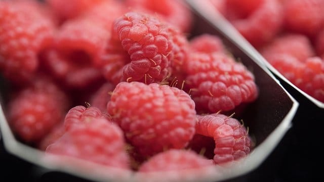 Frische Beeren wie zum Beispiel Himbeeren sollte man waschen, bevor man sie isst, tiefgekühlte Beeren sogar erhitzen.