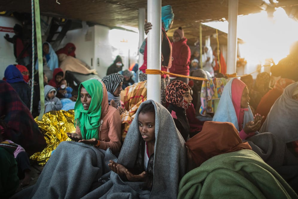 Flüchtlinge aus Eritrea an Bord des spanischen Rettungsschiffes: Rund 500.000 Menschen flohen bisher aus dem Land am Roten Meer. (Archivbild)