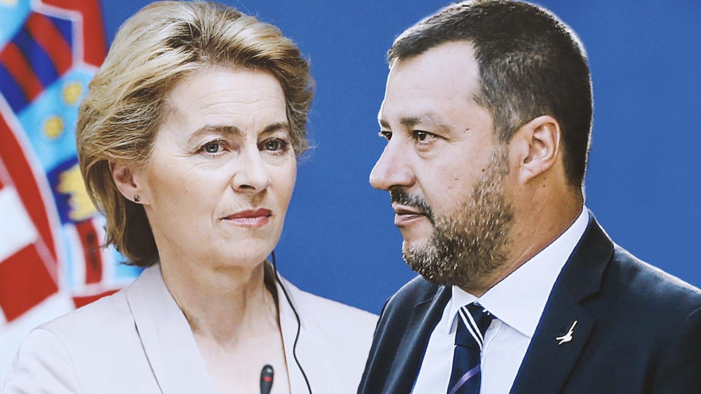 Die baldige EU-Kommissionschefin Ursula von der Leyen und Matteo Salvini.