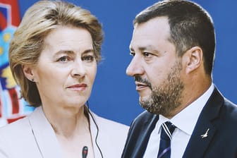 Die baldige EU-Kommissionschefin Ursula von der Leyen und Matteo Salvini.