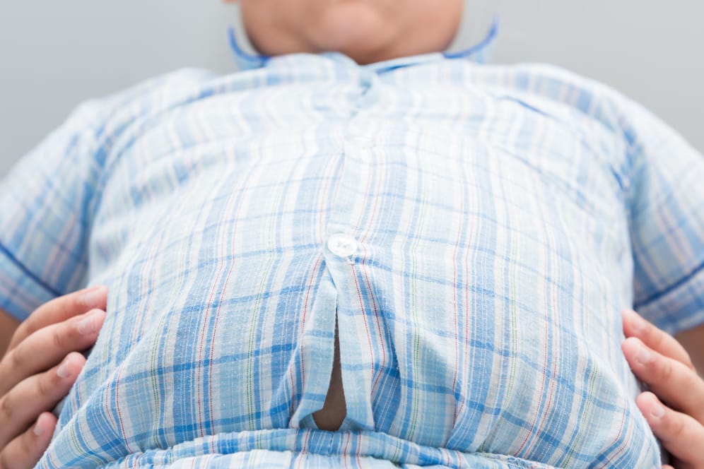 Übergewichtiger Junge: Laut einer Studie erhöht sich das Risiko für Übergewicht oder Fettleibigkeit bei Kindern, deren Eltern viel arbeiten.