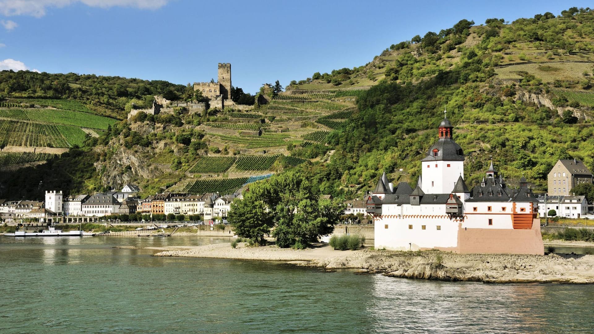 Burg Pfalzgrafenstein mit Burg Gutenfels: Beide liegen im Oberen Mittelrheintal.