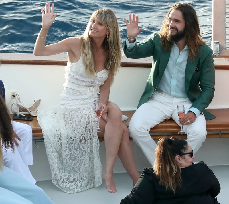 Diesen Look wählten Heidi Klum und Tom Kaulitz für ihre Pre-Wedding-Party.