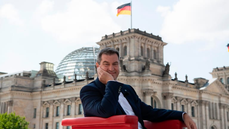 Söder mit dem Reichstagsgebäude im Hintergrund: Keine Ambitionen auf die Kanzlerschaft.