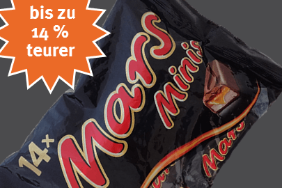 Mars Minis: Die Verbraucherzentrale Hamburg hat die Schokoriegel zur Mogelpackung des Monats gekürt.