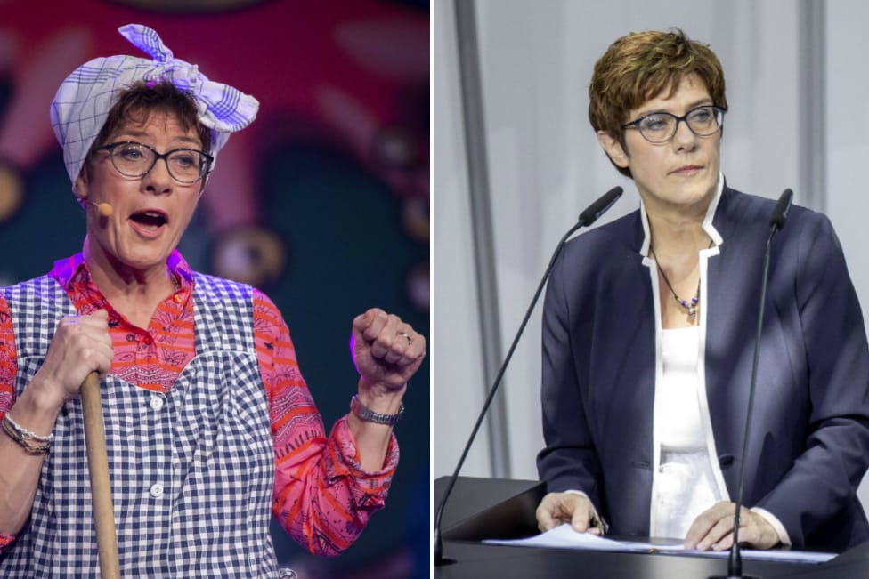 Annegret Kramp-Karrenbauer: Die Bundesverteidigungsministerin wird Sonderbotschafterin des deutschen Karnevals. Regelmäßig tritt sie in der Narrenzeit als "Putzfrau Gretl" auf.