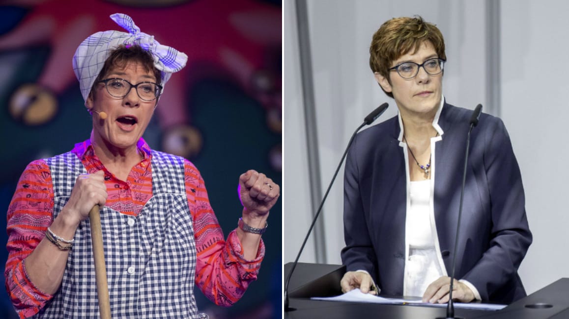 Annegret Kramp-Karrenbauer: Die Bundesverteidigungsministerin wird Sonderbotschafterin des deutschen Karnevals. Regelmäßig tritt sie in der Narrenzeit als "Putzfrau Gretl" auf.