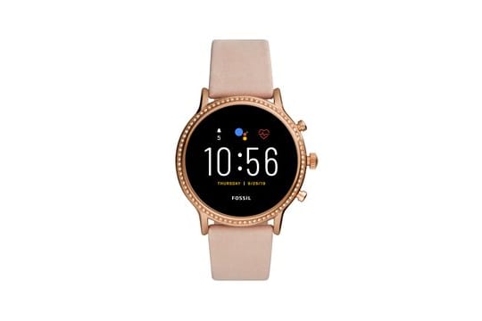 Fossils Julianna HR mit strukturiertem Edelstahlgehäuse in Rosa-Gold (299 Euro).