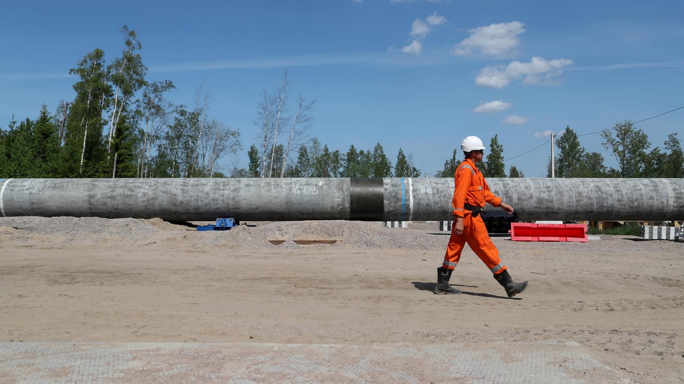 Bauarbeiten an der "Nord Stream 2"-Gaspipeline in Russland: Mehr als 1.700 Kilometer der beiden Stränge der Leitung sollen bereits verlegt sein.