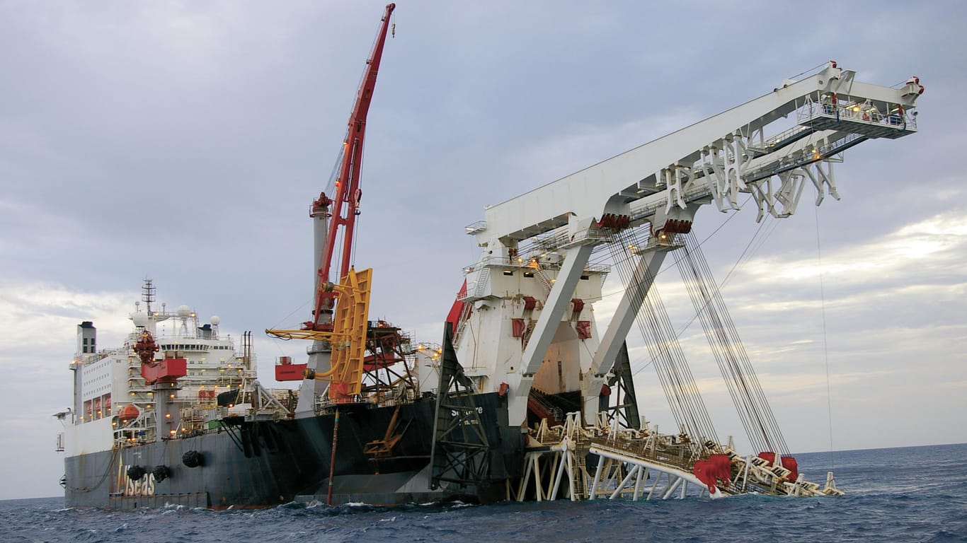 Das Pipelineverlegeschiff Solitaire von Allseas: Eines von drei Schiffen, die am Bau der Nord Stream Pipeline beteiligt sind.