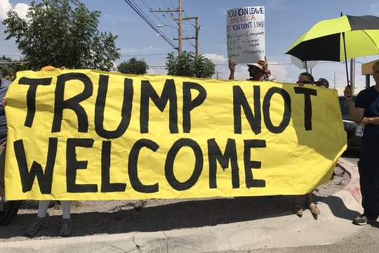 Klare Ansage gegen den Trump-Besuch in El Paso.