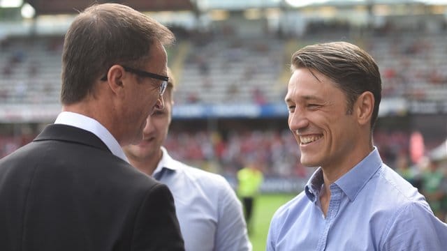 Einst gemeinsam erfolgreich bei Eintracht Frankfurt: Fredi Bobic (l) und Niko Kovac. Einst gemeinsam erfolgreich bei Eintracht Frankfurt: Fredi Bobic (l) und Niko Kovac.