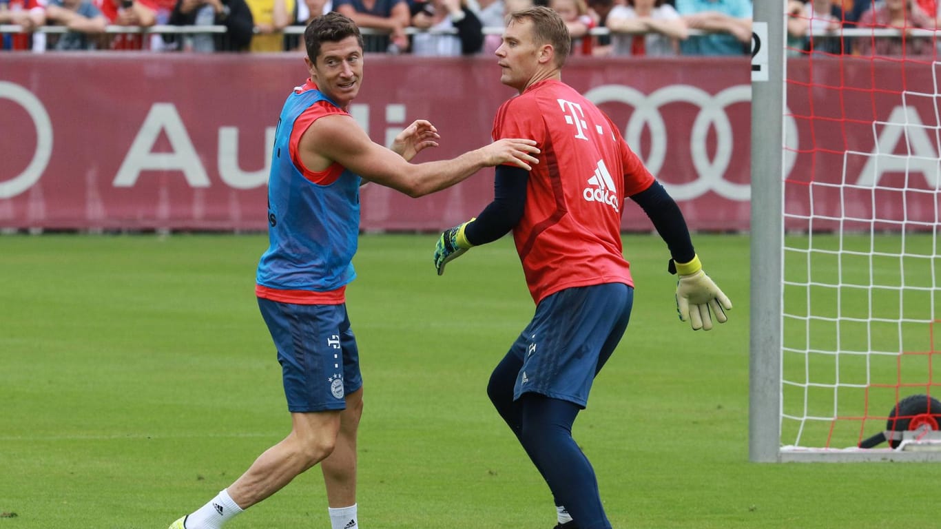 Forderten beide Neuzugänge: Robert Lewandowski (l.) und Manuel Neuer.