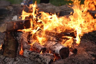 Brennendes Holz: Eine Gruselgeschichte am Lagerfeuer war in Niederbayern Grund für einen Polizeieinsatz. (Symbolbild)