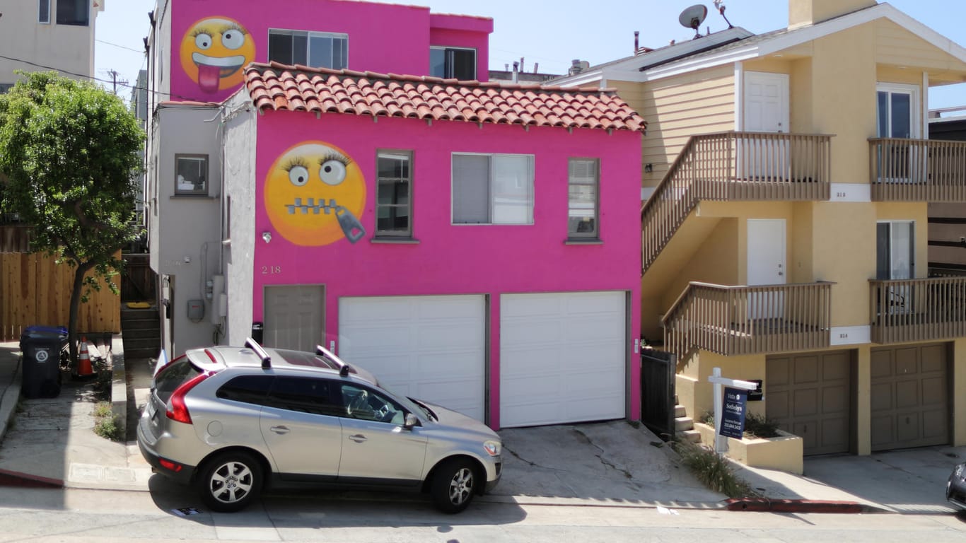 Emoji Haus: Die neue Fassadengestaltung des Hauses in der Nähe von Los Angeles gefällt nicht allen Anwohnern.