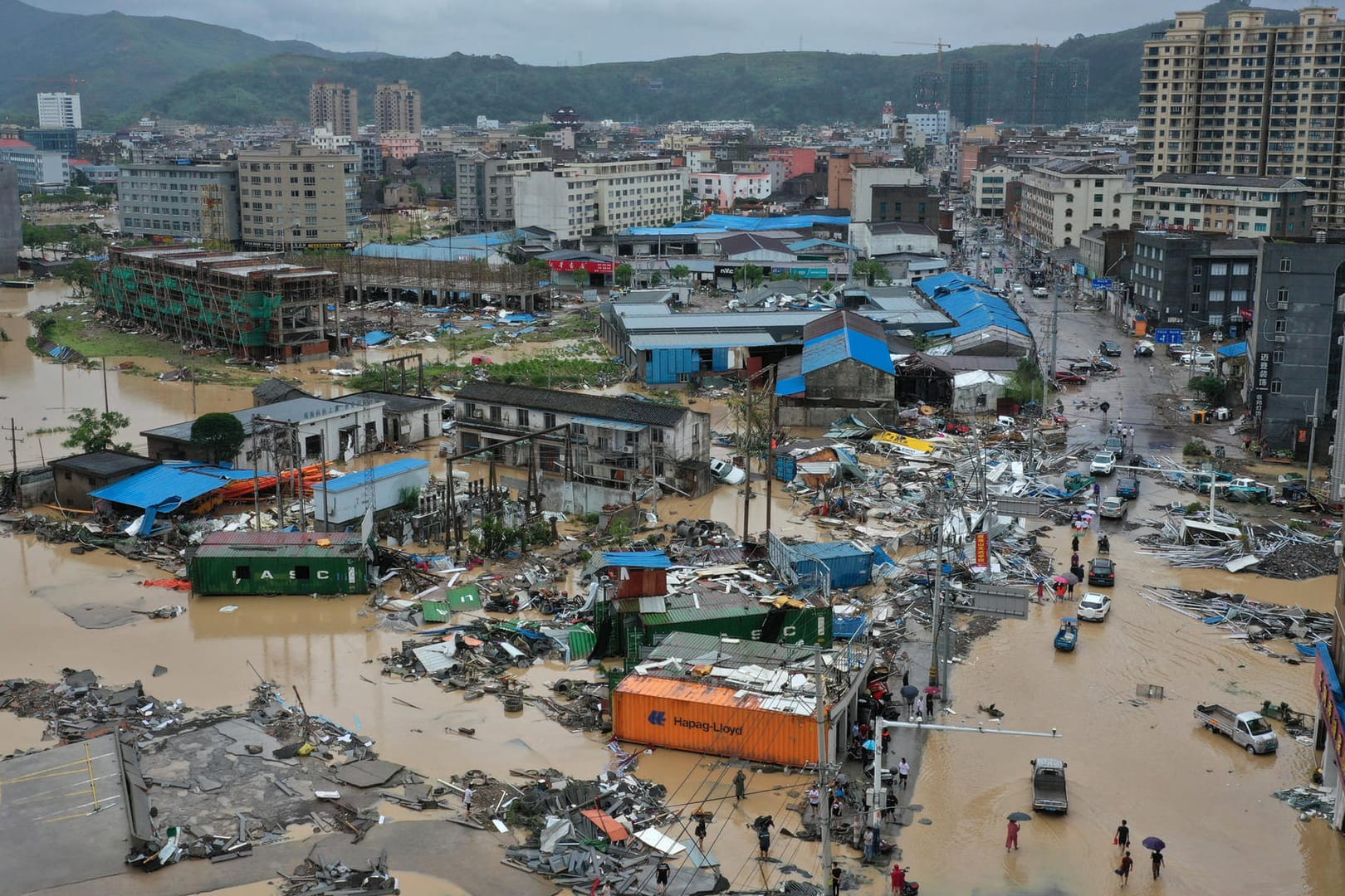 Totales Chaos in der chinesischen Provinz Dajing: Der Taifun wütete über Japan, Taiwan und China.