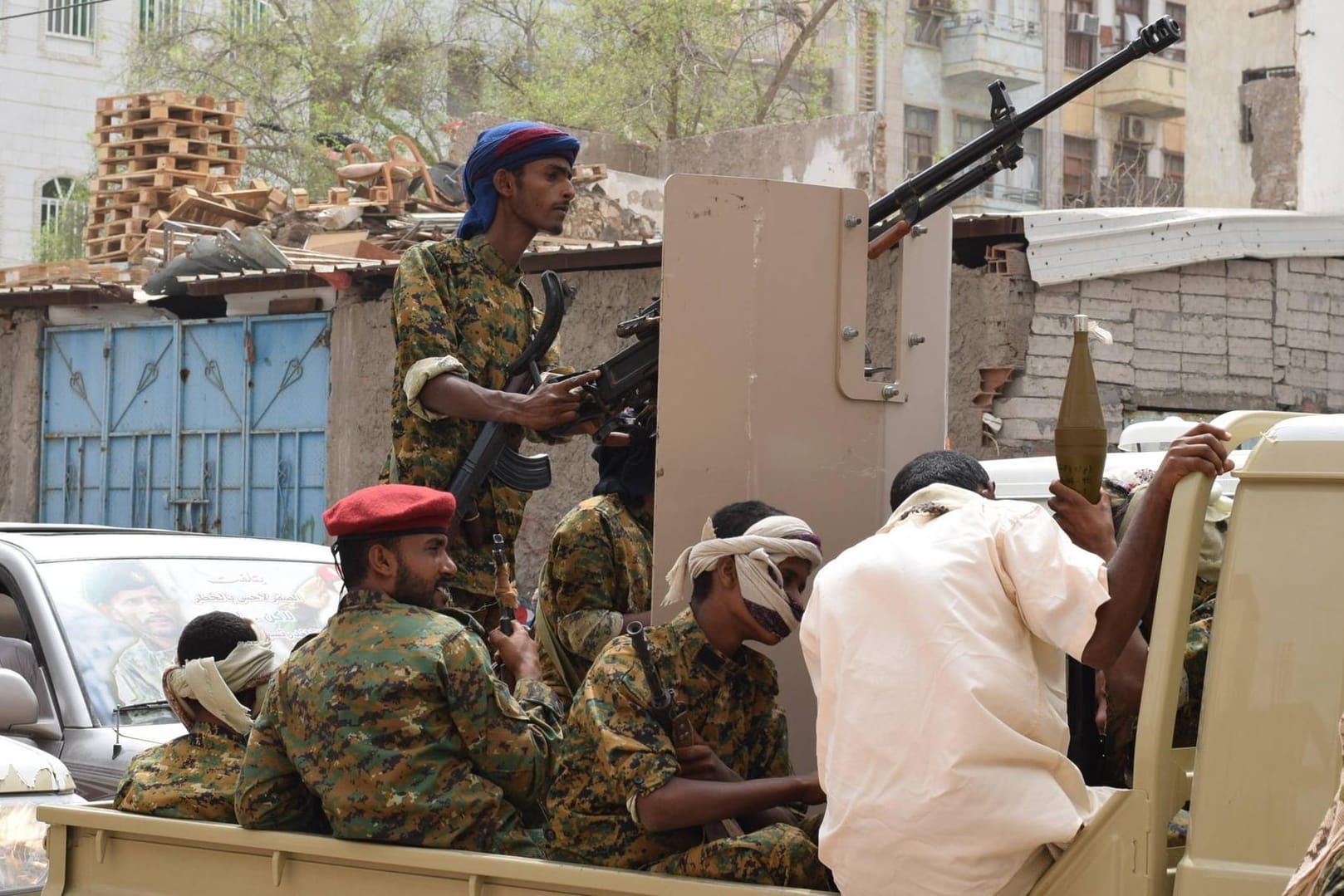 STC-Soldaten in Aden: Die Eroberung des Präsidentenpalastes in der Stadt ist offenbar auf keinen Widerstand gestoßen.