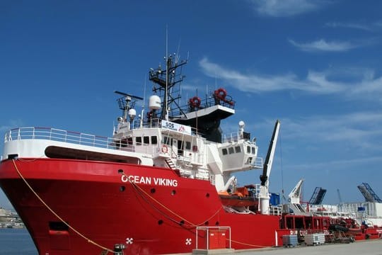 Das Rettungsschiff "Ocean Viking".