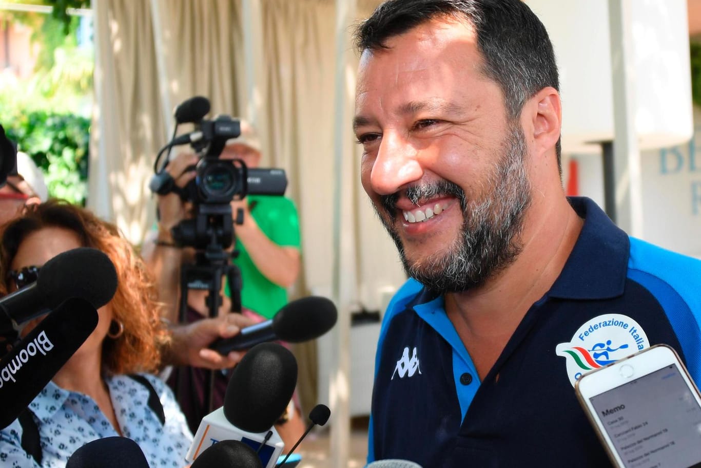 Matteo Salvini bei einer Pressekonferenz: Der Lega-Chef hat das Regierungsbündnis in Italien aufgekündigt.