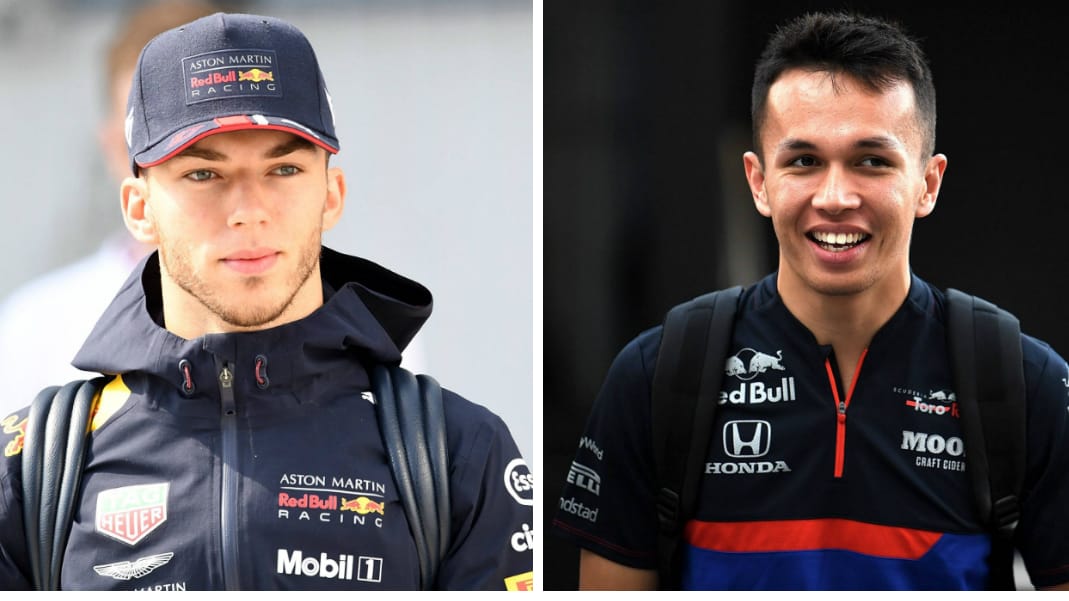 Fahrerwechsel in der Formel 1: Pierre Gasly (l.) räumt sein Cockpit bei Red Bull. Seinen Platz nimmt Alexander Albon ein.