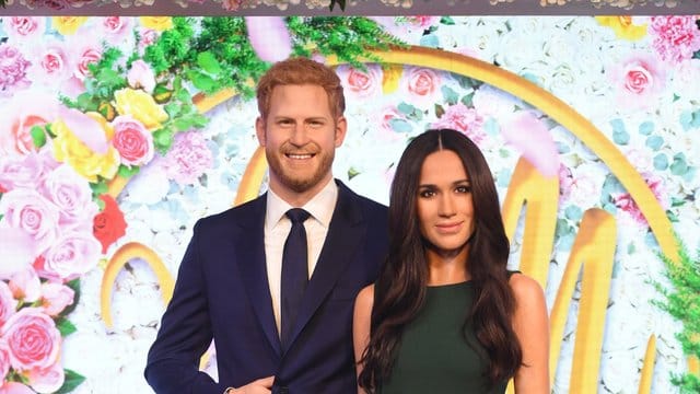 Noch friedlich vereint: Die Wachsfiguren von Prinz Harry und Herzogin Meghan.