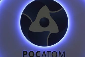 Das Logo der russischen Atombehörde Rosatom.