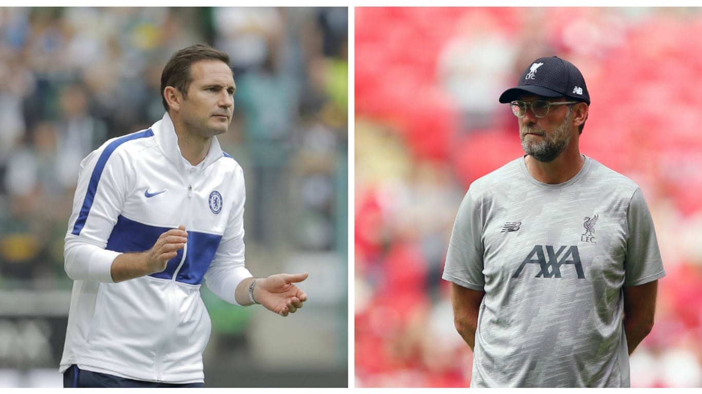 Hohe Wertschätzung: Chelsea-Trainer Frank Lampard (l.) bewundert die Arbeit seines Liverpool-Pendants Jürgen Klopp.