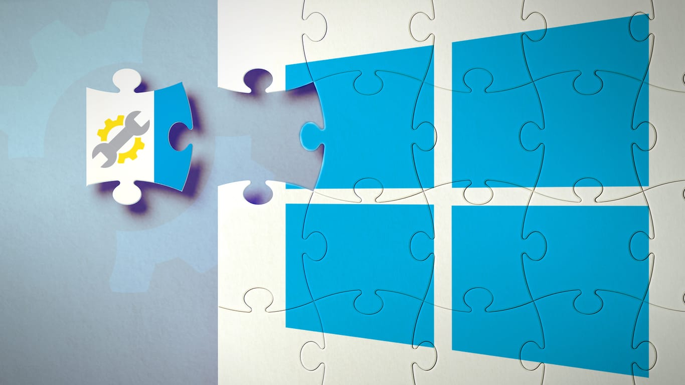Die Bildmontage zeigt das Windows-10-Logo als Puzzle: Microsoft hat einen wichtigen Sicherheits-Patch veröffentlicht.