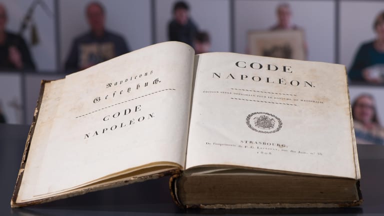 Code Civil: Napoleon Bonaparte führte mit dem "Code Civil" das Zivilrecht in Deutschland ein.