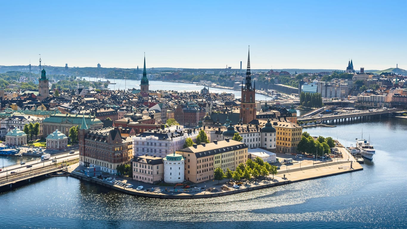 Panorama von Gamla Stan in Stockholm, Schweden