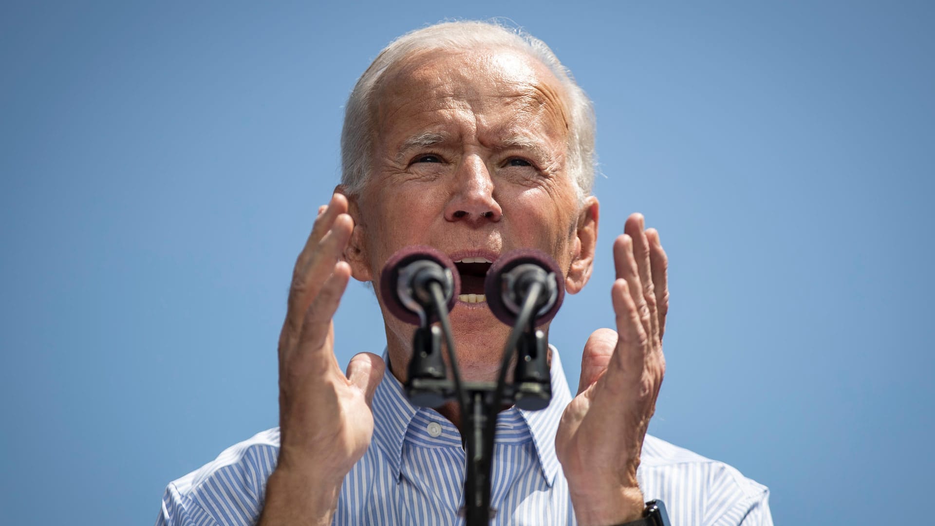 Joe Biden bei seinem Wahlkampfauftakt im April in Philadelphia.